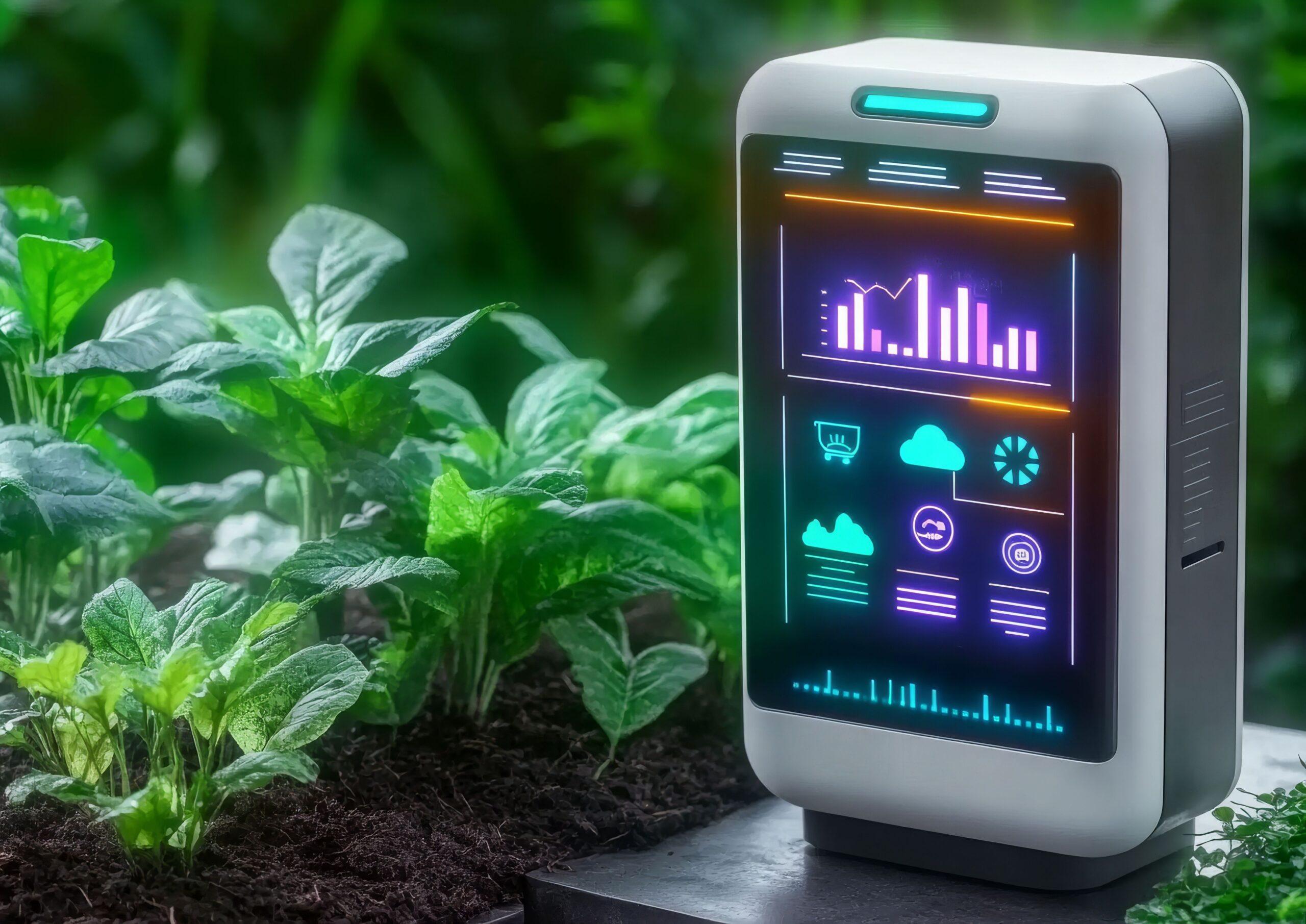 Smartes Gartenüberwachungsgerät mit digitalem Display