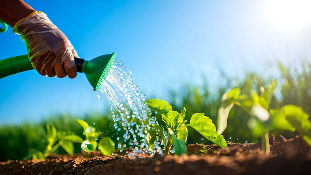 Bewässerung junger Pflanzen im Beet | Ameisen bekämpfen